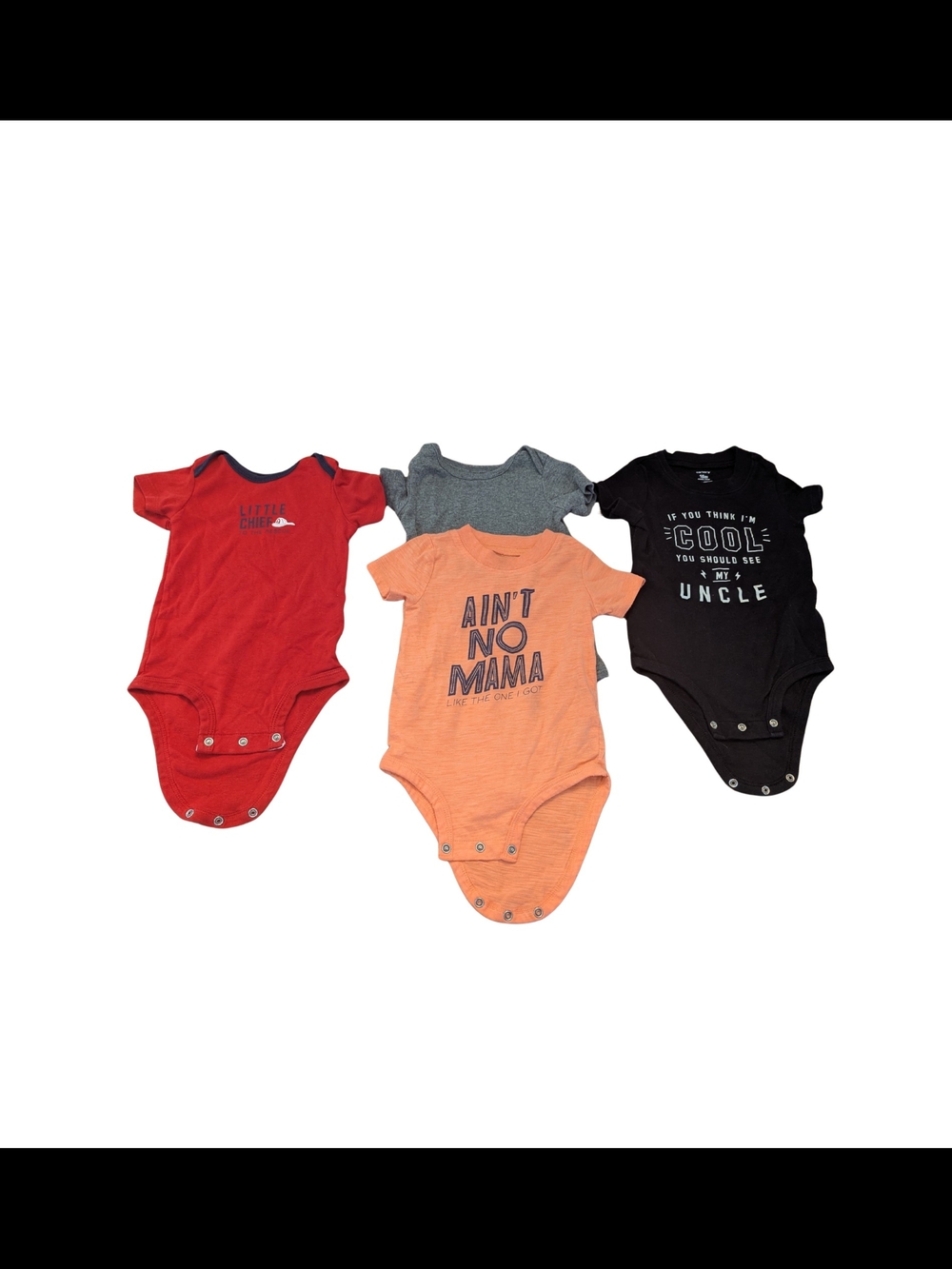 EUC Carters Baby Boy 18 Month Short Sleeve Bodysuit Bundle Mama Uncle Fire Chief